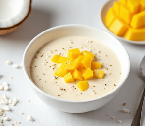 Kefir Chia Pudding with Mango & Coconut